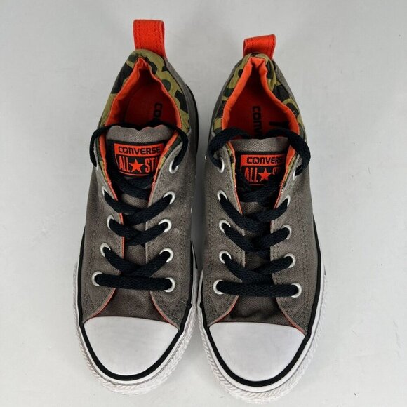 Converse Boys 635471F Gray All Star Mid Low Top Lace Up Size 2 Canvas Shoes - Picture 4 of 9